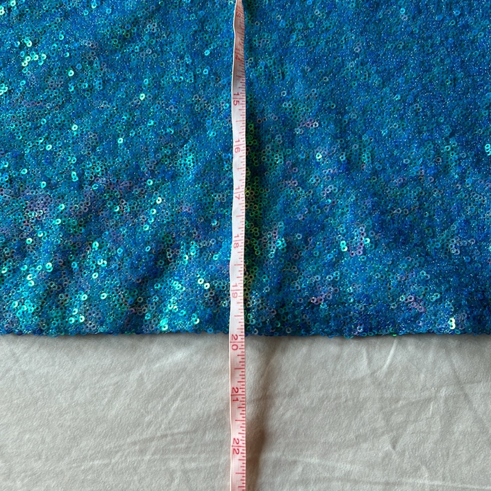 Lily White | Womens Blue Sequin Crop Top w/ Lining & Keyhole Cutout - Size XL - Picture 5 of 12
